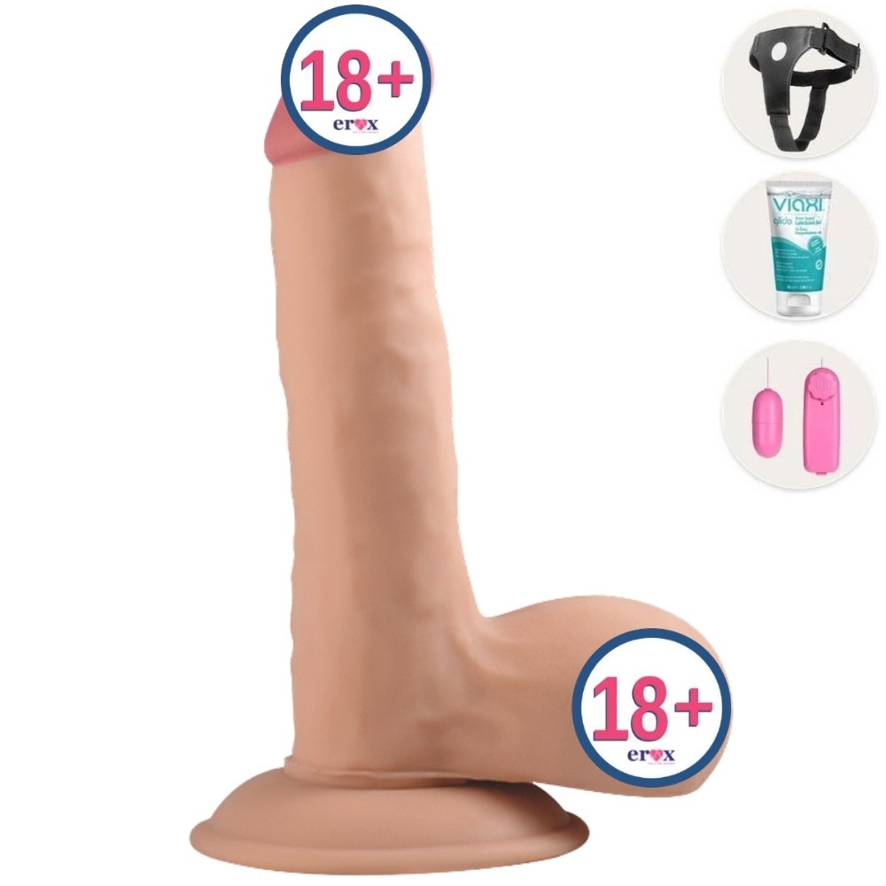 Lovetoy The Ultra Soft Dude Vibratör Hediyeli Kemerli Strapon Penis 19 Cm