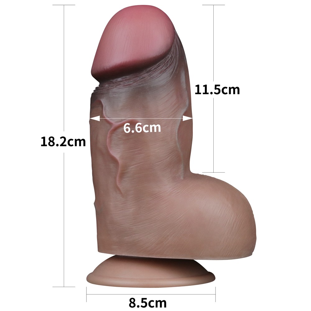 Lovetoy Dual Layered Platinum Silicone 18 Cm Gerçekci Kalın Realistik Penis