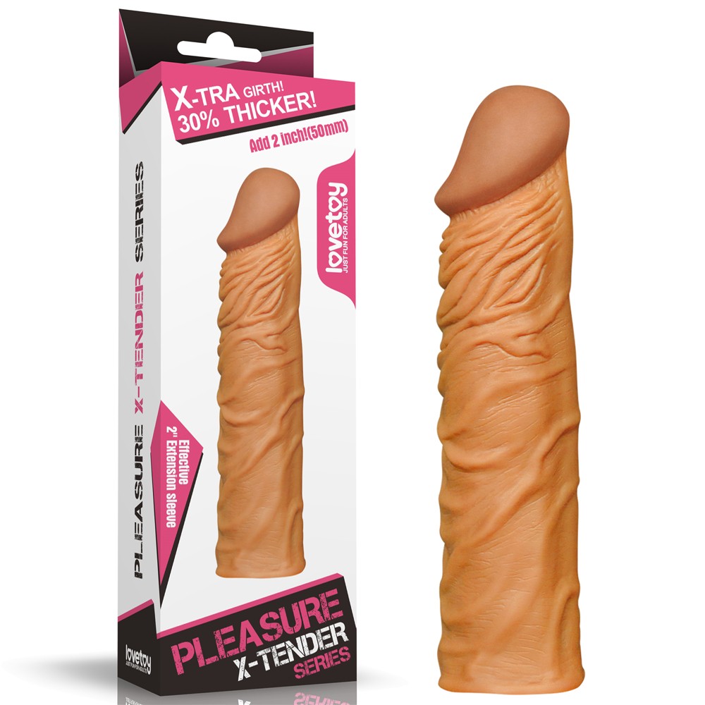 Lovetoy Pleasure X-Tender 5 cm Dolgulu Melez Realistik Penis Kılıfı
