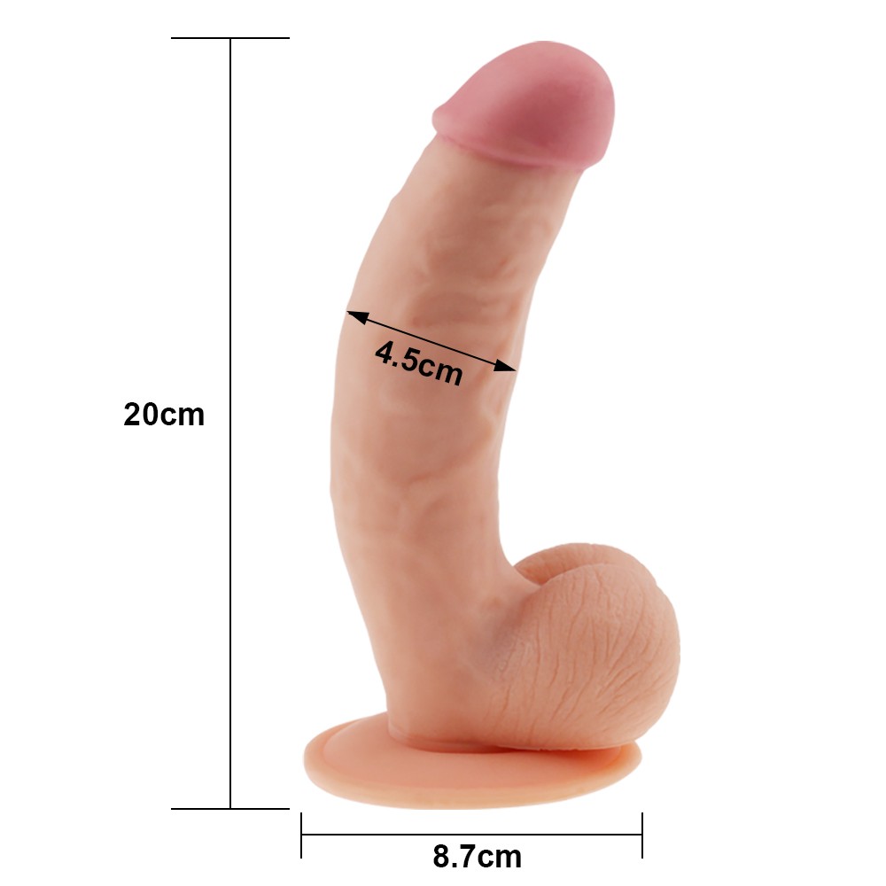 Ultra Soft Dude UR3 Kemerli Strapon Eğik Realistik Penis 21 cm