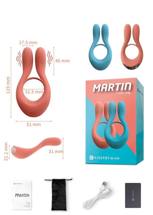 KıssToy Martin Cock Ring Titreşimli Penis Halkası