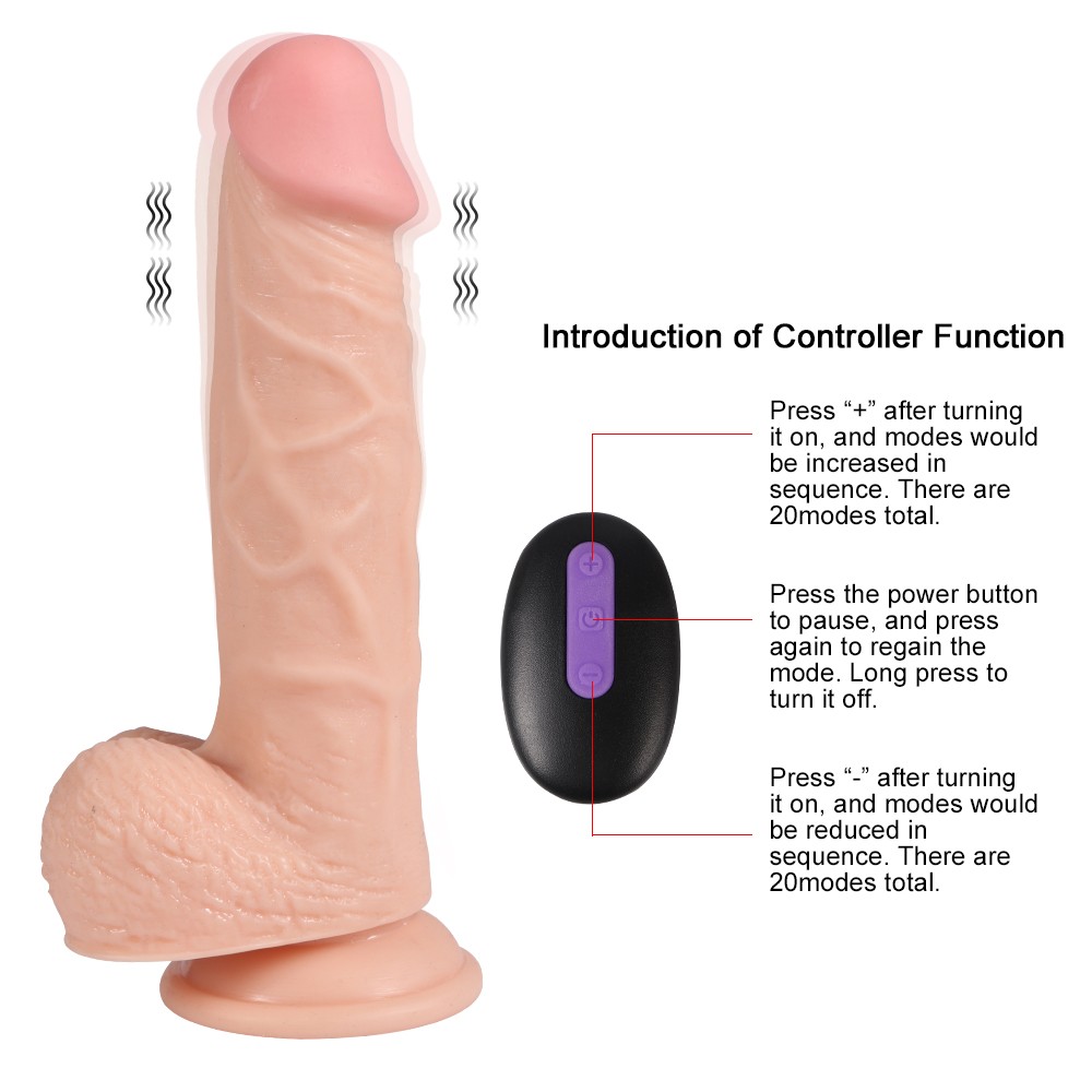 Dildo Series Hans 21 cm 20 Modlu Titreşimli Uzaktan Kumandalı Şarjlı Realistik Penis