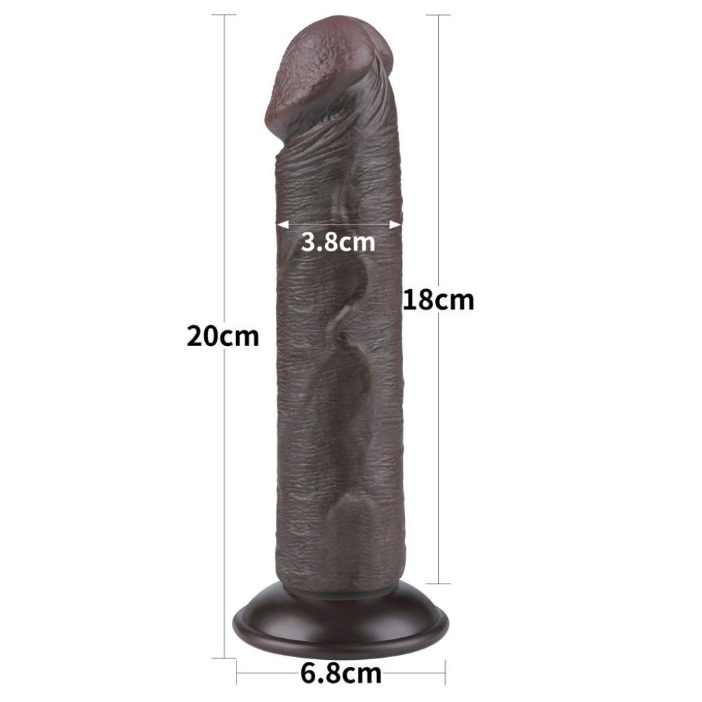 Lovetoy Sliding Skin Dual Layer Dong Black 20 Cm Testissiz Realistik Penis