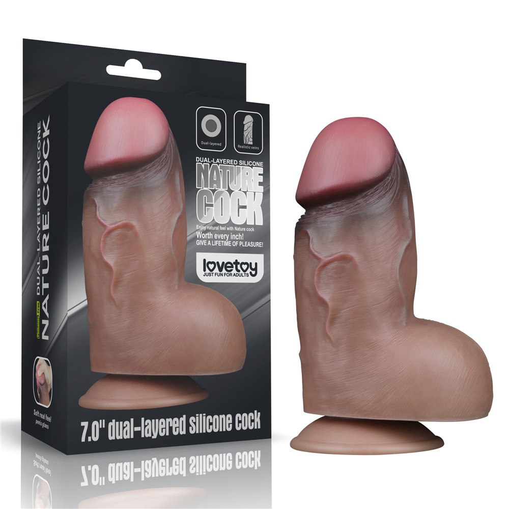 Lovetoy Dual Layered Platinum Silicone 18 Cm Gerçekci Kalın Realistik Penis