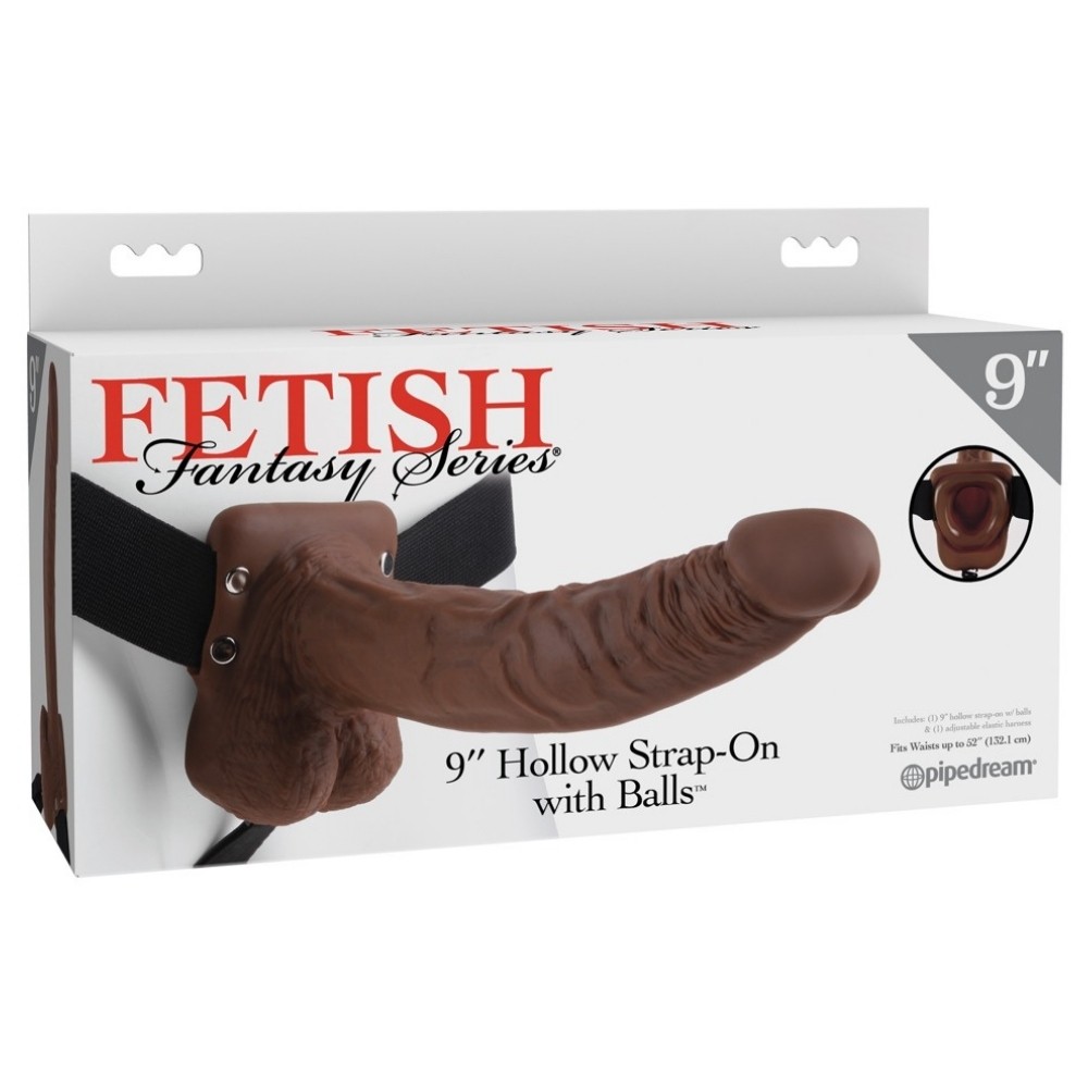 Fetish Fantasy Series Hollow Strap-On With Balls 9 İnch İçi Boş Kemerli Penis