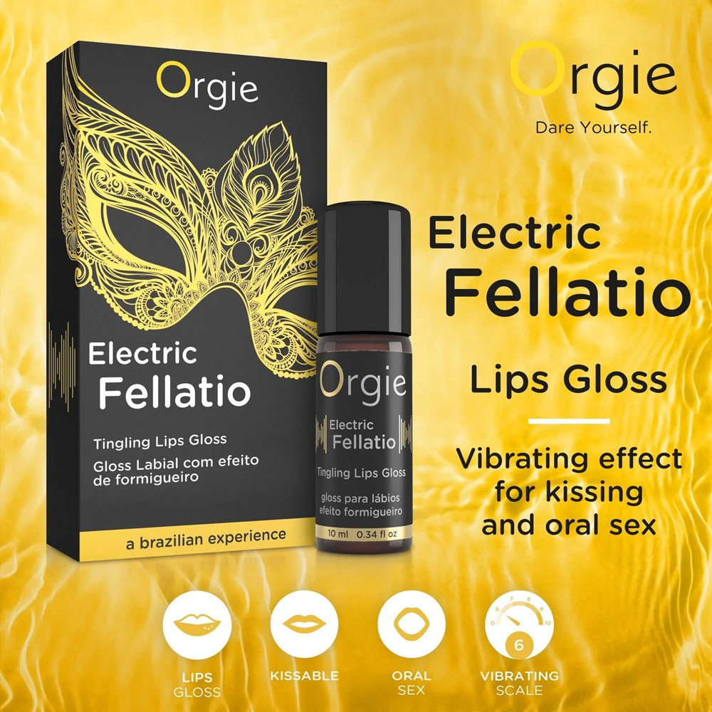 Orgie Electric Fellatio Tingling Lip Gloss 10 ml. Oral Seks Jeli