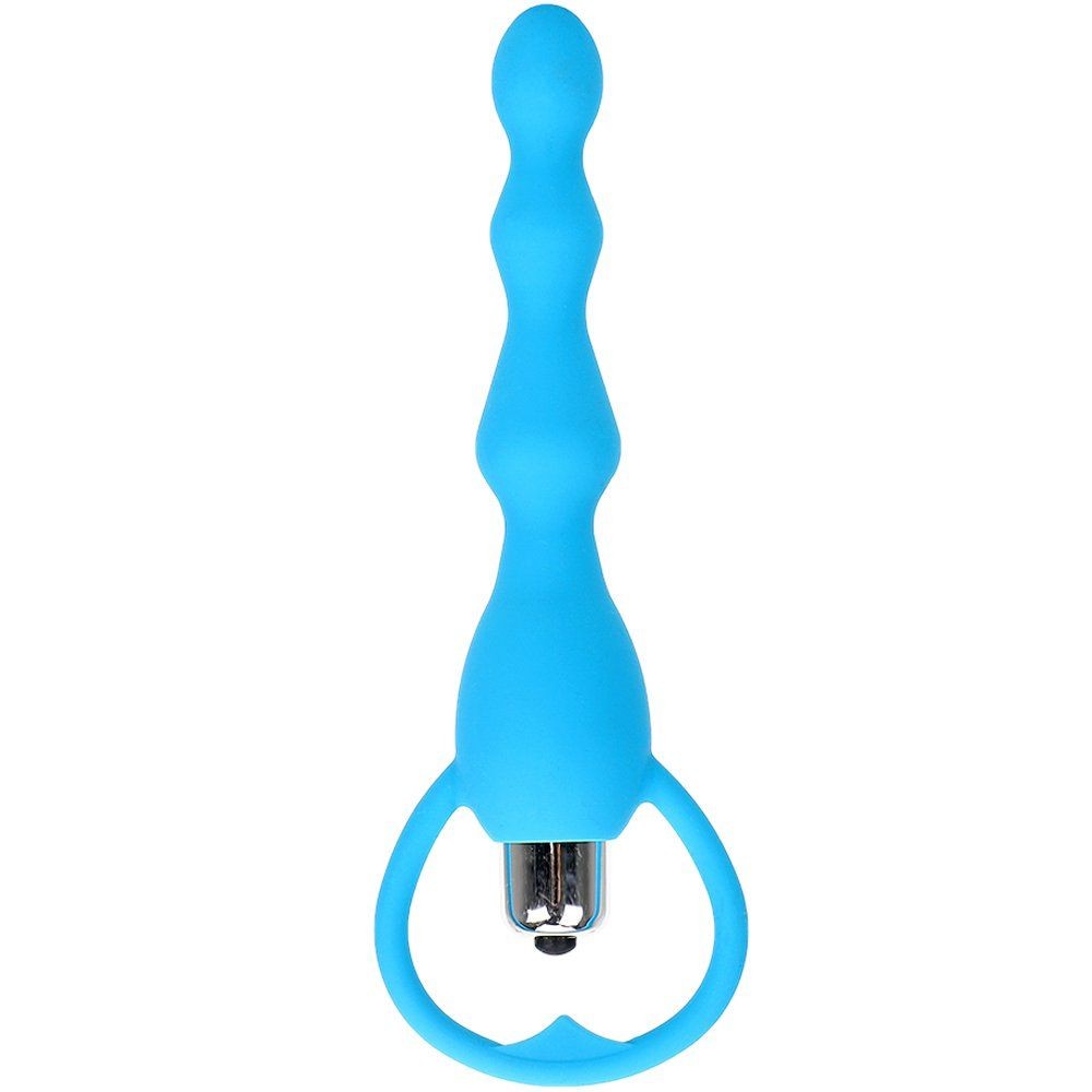 Anal Plug Boğumlu Titreşimli Medikal Silikon Mavi Anal Vibratör