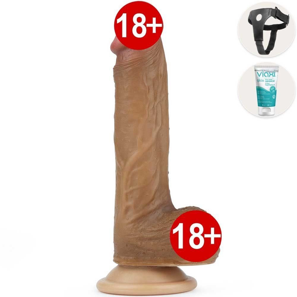 Lovetoy Çift Katmanlı 21 cm Kemerli Strapon Realistik Penis