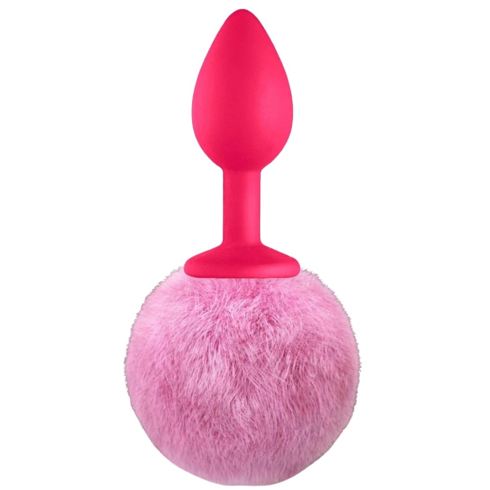 Erox Luxury Pink Silicone Bunny Tail Lilac Kuyruklu Anal Plug