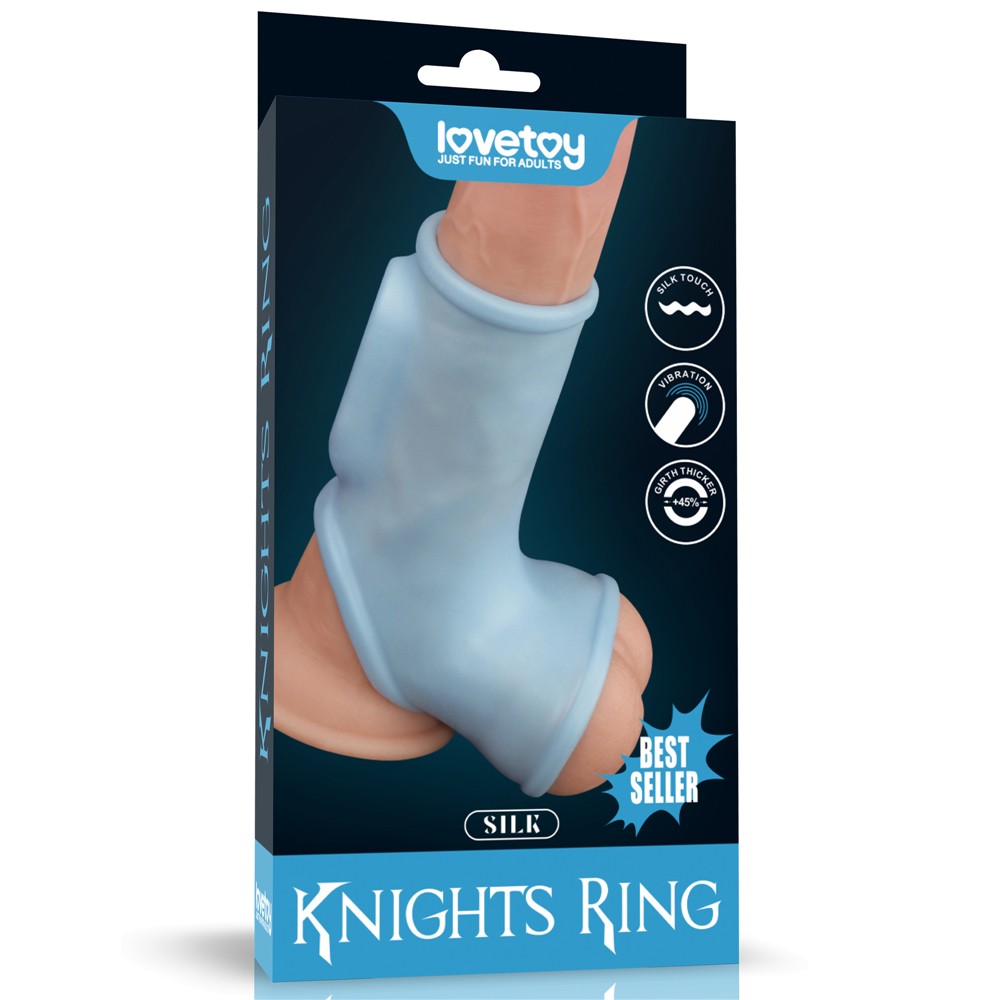 Lovetoy Silk Knights Ring Blue Testis Geçirmeli Titreşimli Yarım Penis Kılıfı
