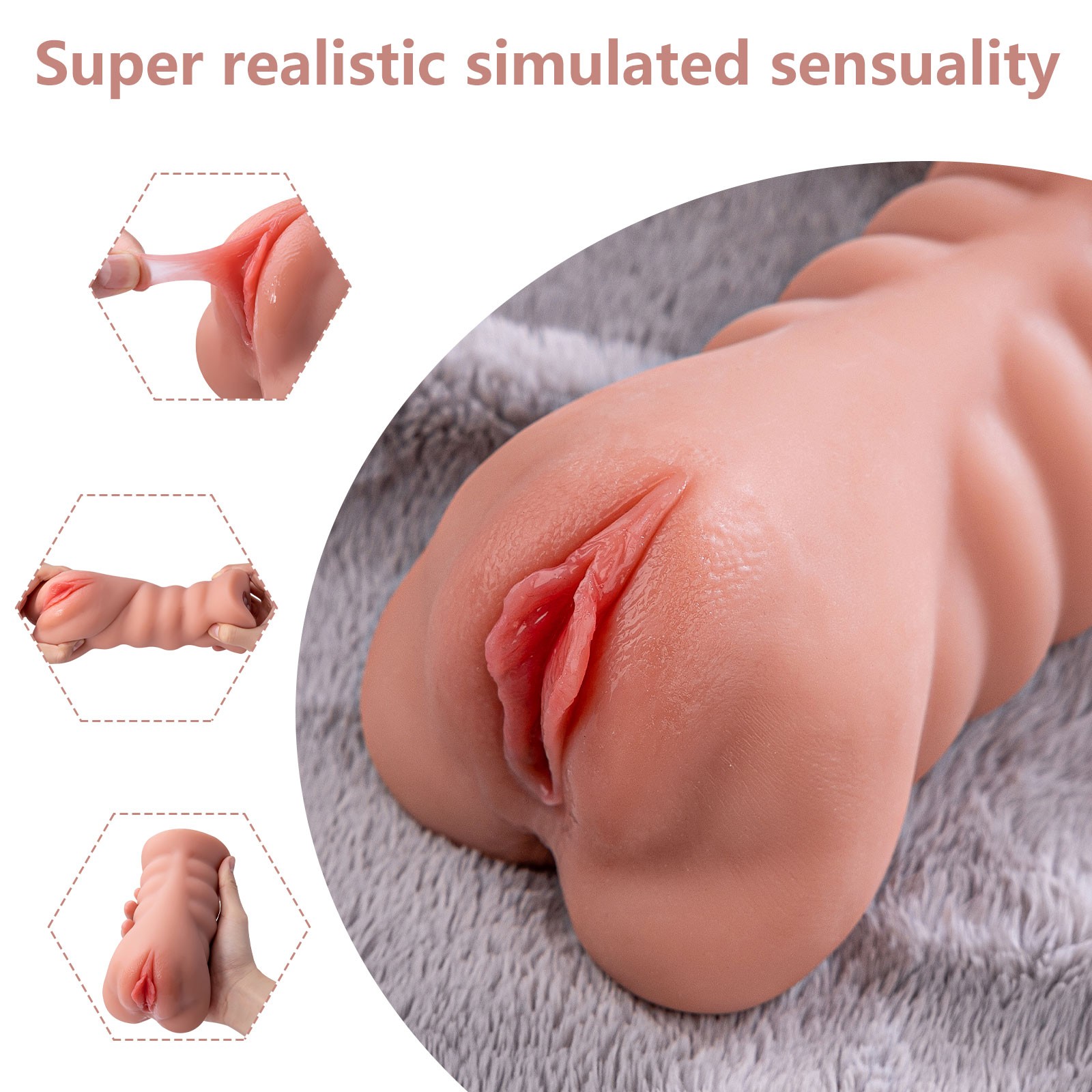 Shequ Ramar Vibrating Pussy Titreşimli Anal ve Vajinal Masturbator SQ-MAV60128