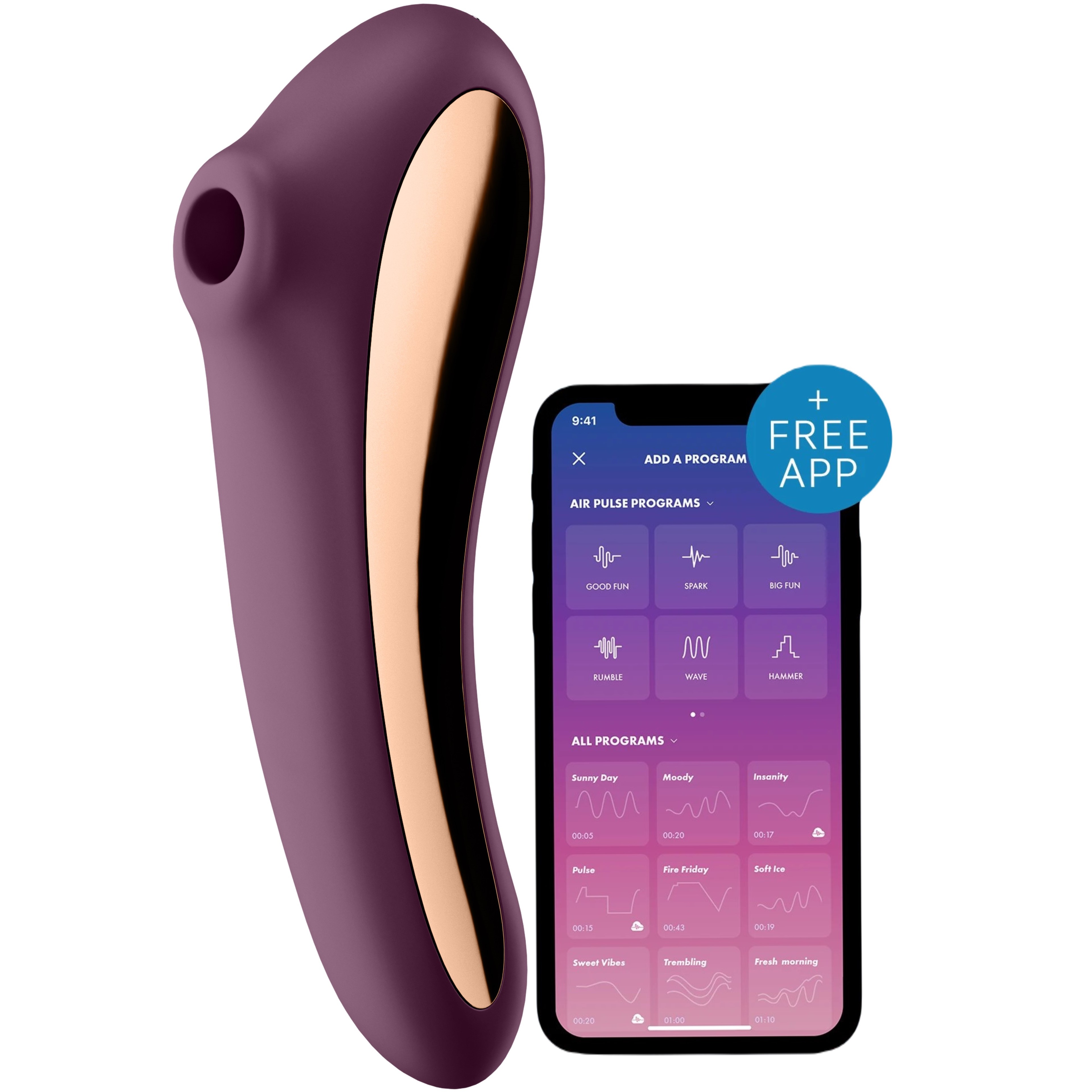 Satisfyer Dual Kiss Telefon Kontrollü Hava Darbeli Vibratör Purple