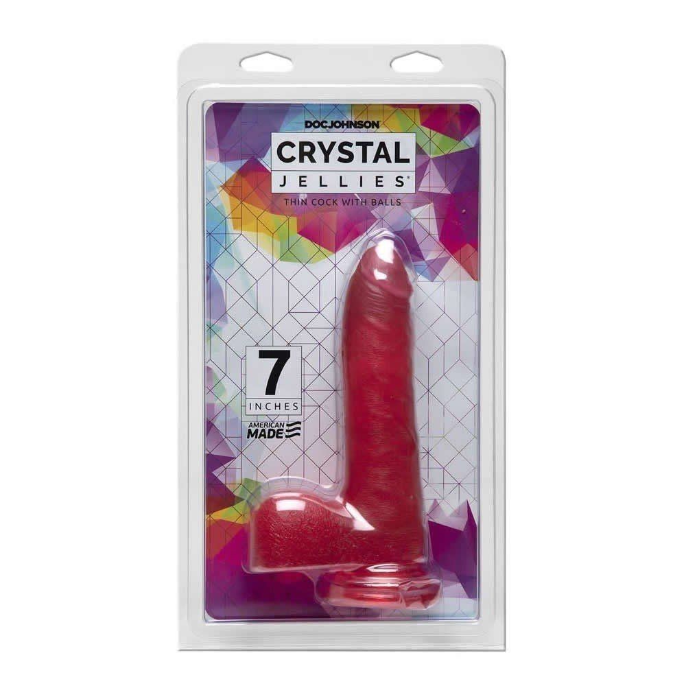 Doc Johnson Crystal Jellies 18 Cm Thin Cock With Balls Pink