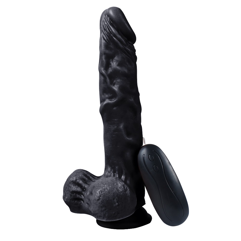 Dildo Series Hero 10 Modlu Titreşimli Zenci Penis 22.5 Cm