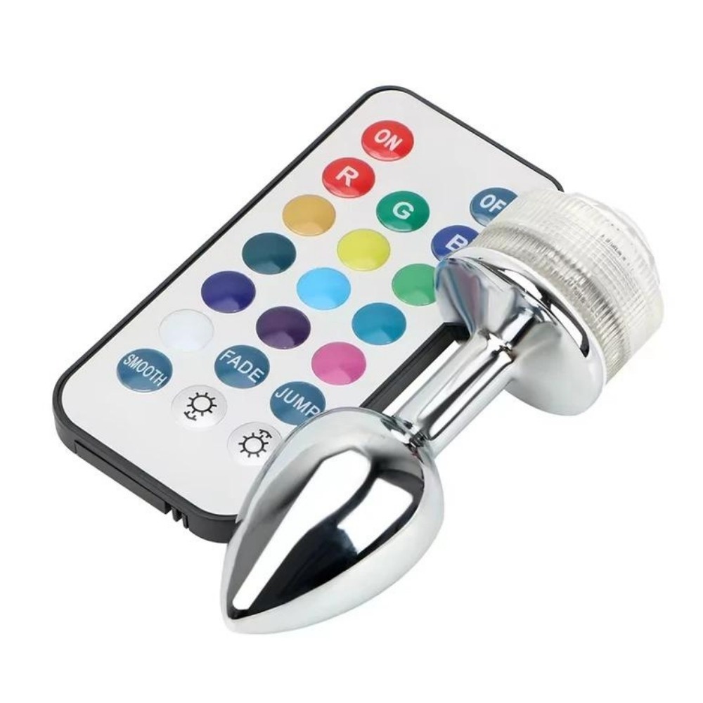 Erox Remote Control Uzaktan Kumandalı Led Işıklı Metal Anal Plug Large