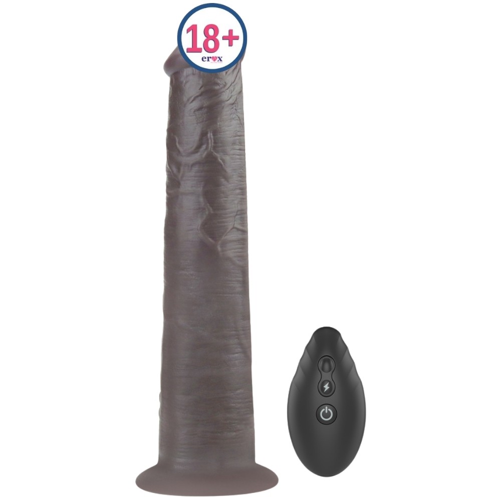 Lovetoy Dual Layered Platinum Silicone Black 25.3 Cm Titreşimli Realistik Penis