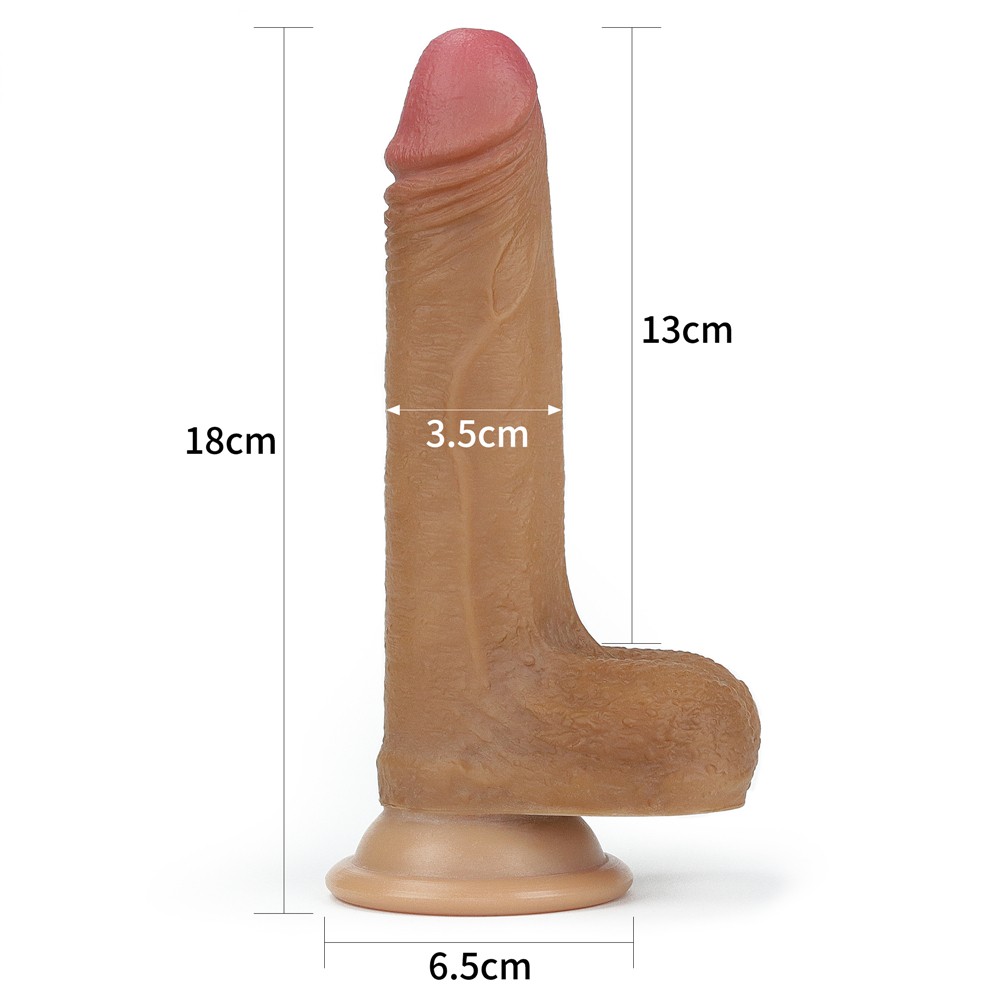 Realistik Çift Katmanlı 18 cm Kemerli Penis