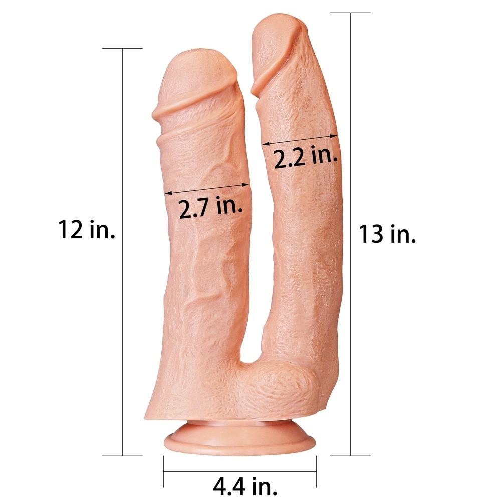 Lovetoy 12 Realistic Mega Double Dildo 33 Cm Çift Taraflı Realistik Penis