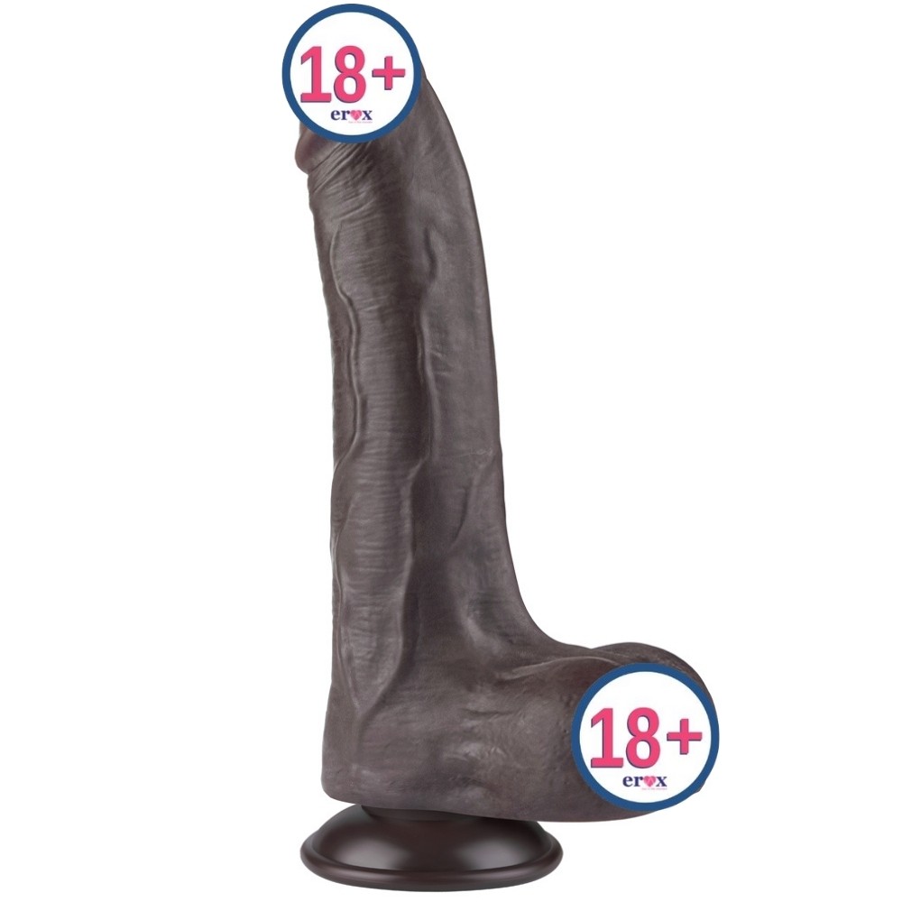 Lovetoy Sliding Skin Dual Layer Dong Black 22 Cm Realistik Penis