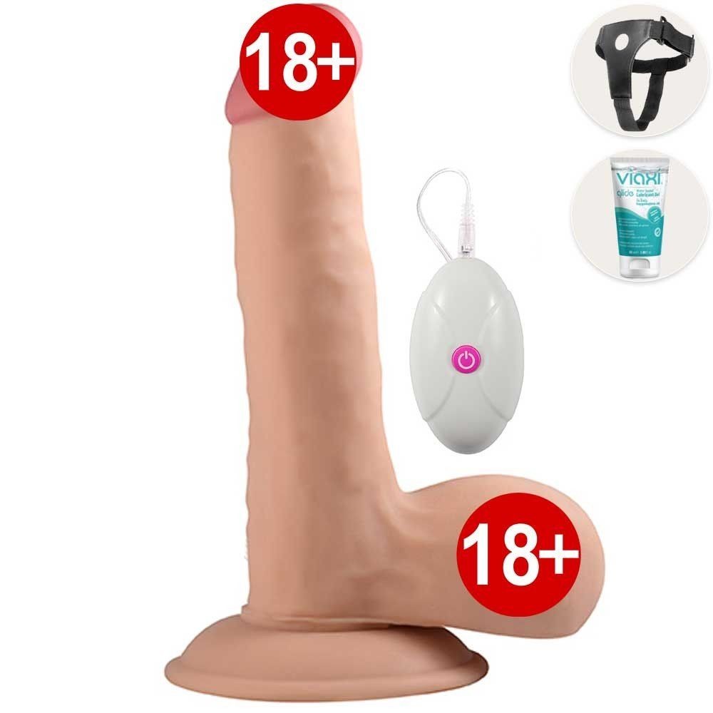 Lovetoy 18 cm Titreşimli ve Kemerli Realistik Penis Strapon Vibratör