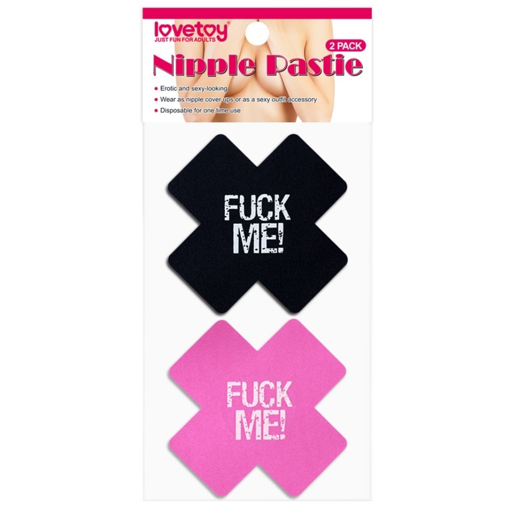 Lovetoy Fuck Me Cross Pattern Nipple Pasties Göğüs Ucu Bandı 2 Çift