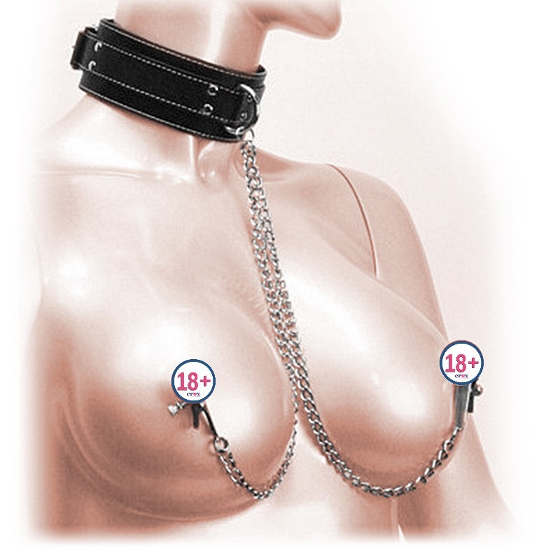 Erox Neck Collar Breast Clamps Tasmalı Göğüs Ucu Klipsi