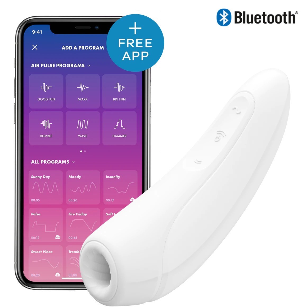 Satisfyer Curvy 1+ White Telefon Kontrollü Emiş Vibratör