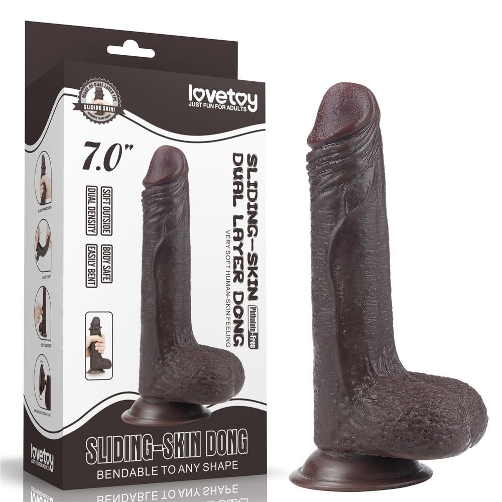 Lovetoy Sliding Skin Hareketli Deri Özellikli Realistik Zenci Penis 18 cm