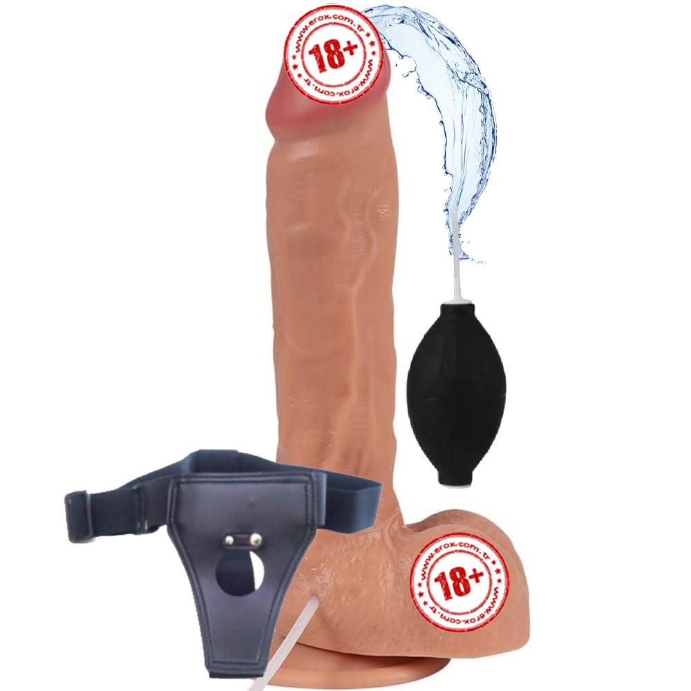 Xise Dildo Series Shoufei Squirting Dildo 24 Cm Kemerli Boşalabilir Realistik Penis
