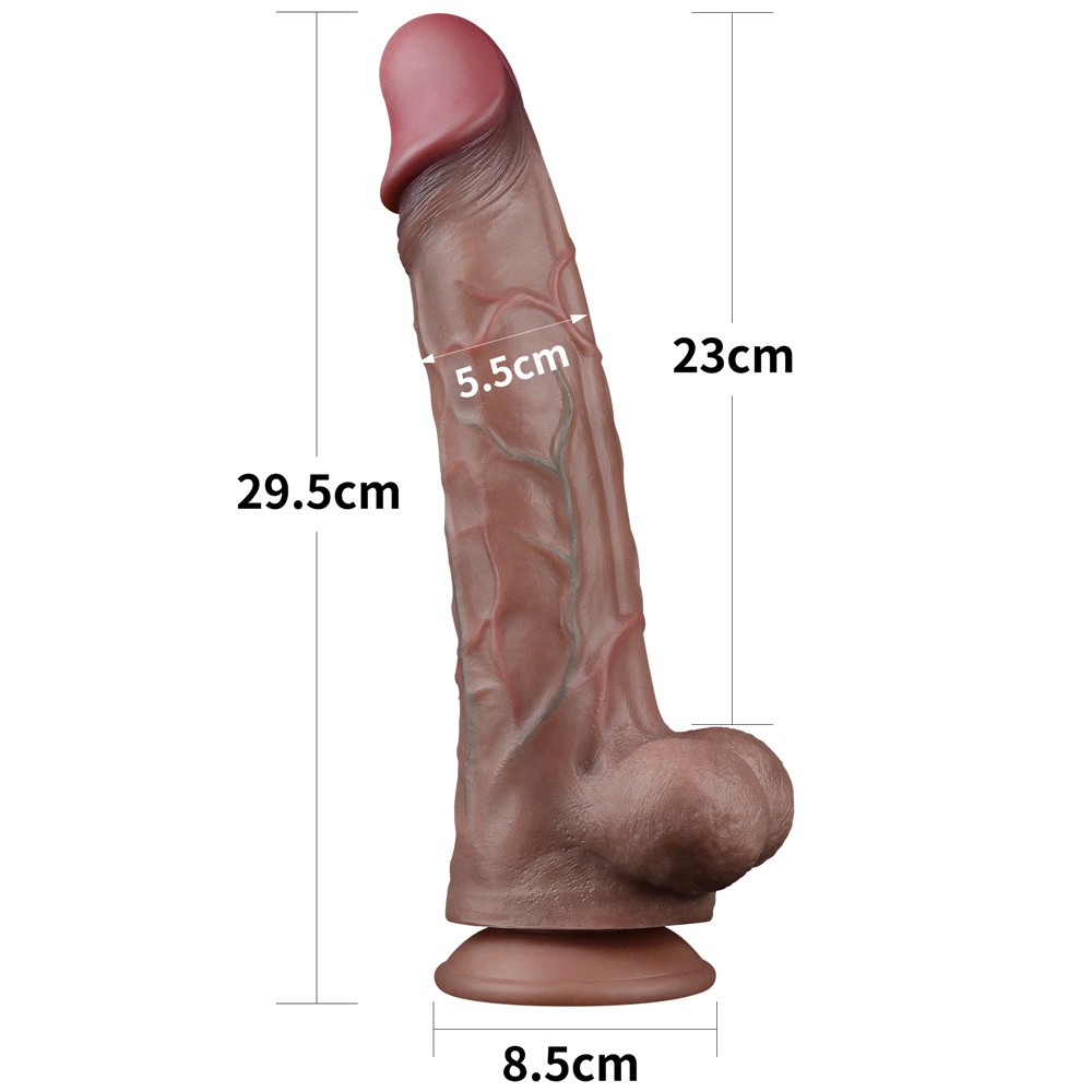 Lovetoy Dual Layered Platinum Silicone Cock 29.5 Cm Realistik Et Dokulu Penis