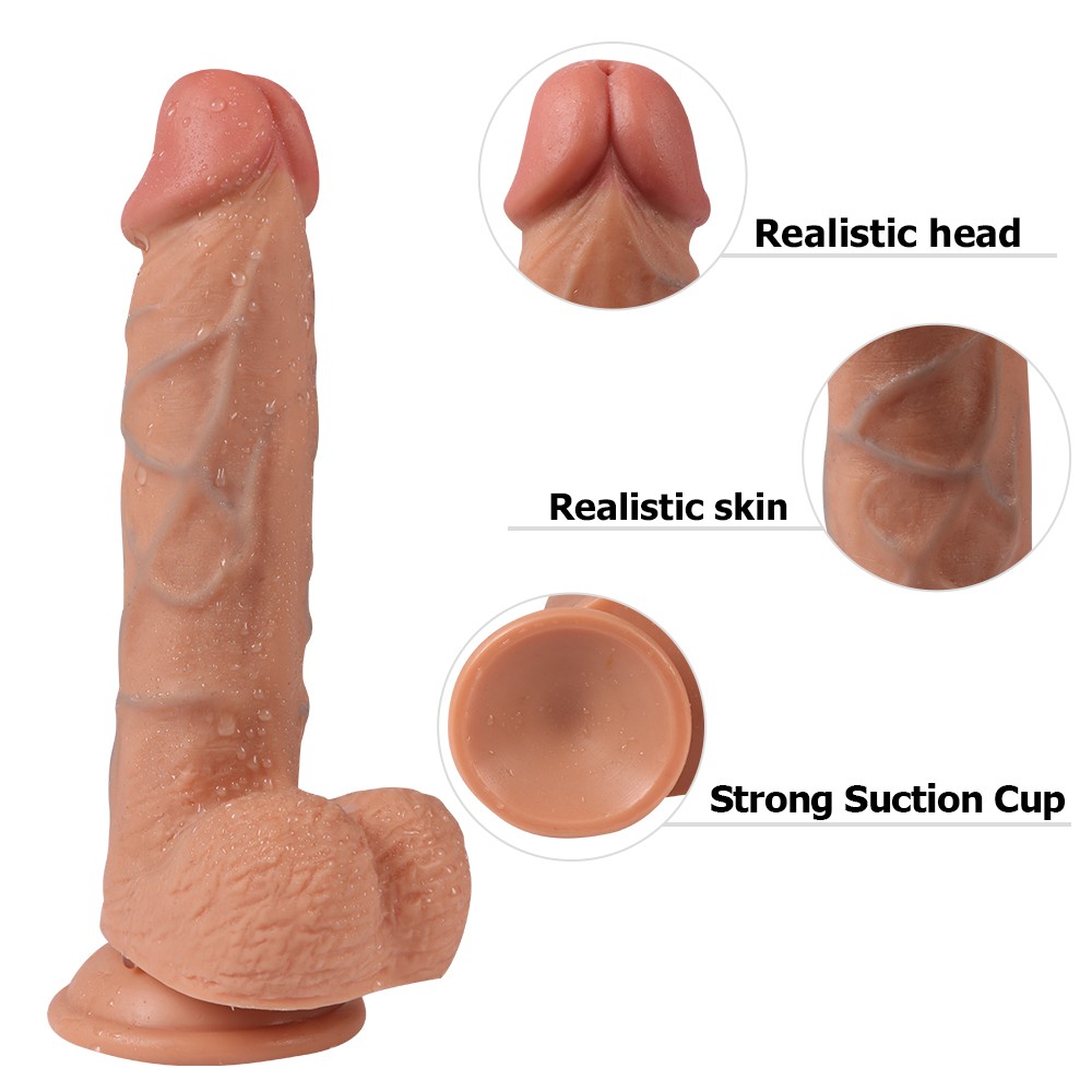 Dildo Series New Hans Aktif Damar Deri Özellikli Natural Penis 21 cm