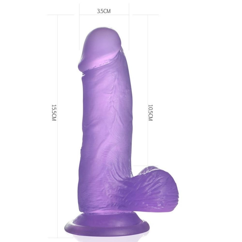 Lovetoy Jelly Studs 15 cm Jel Dokulu Mor Dildo