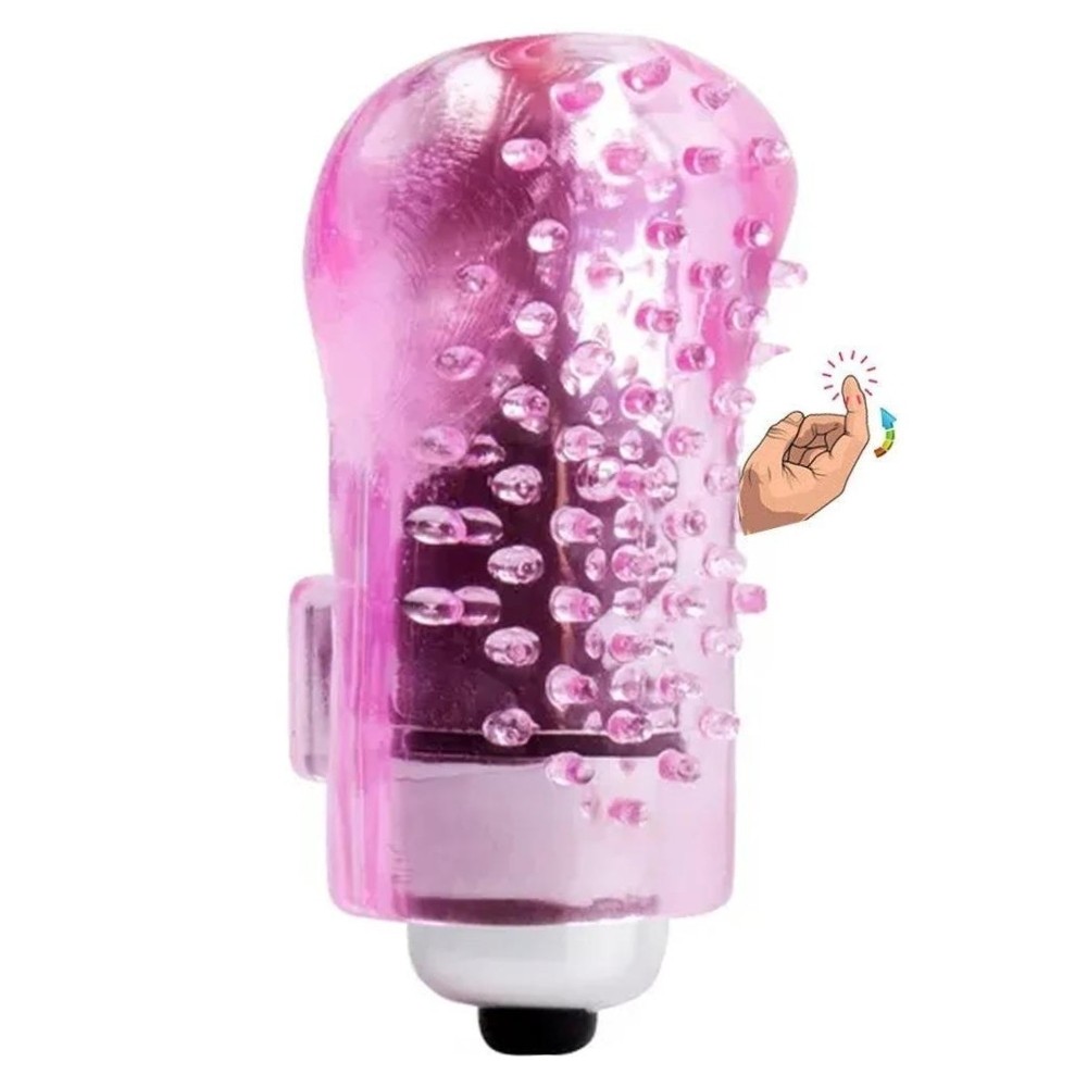 Erox Finger Vibe Silicone Tırtıklı Parmak Vibratör - Pink