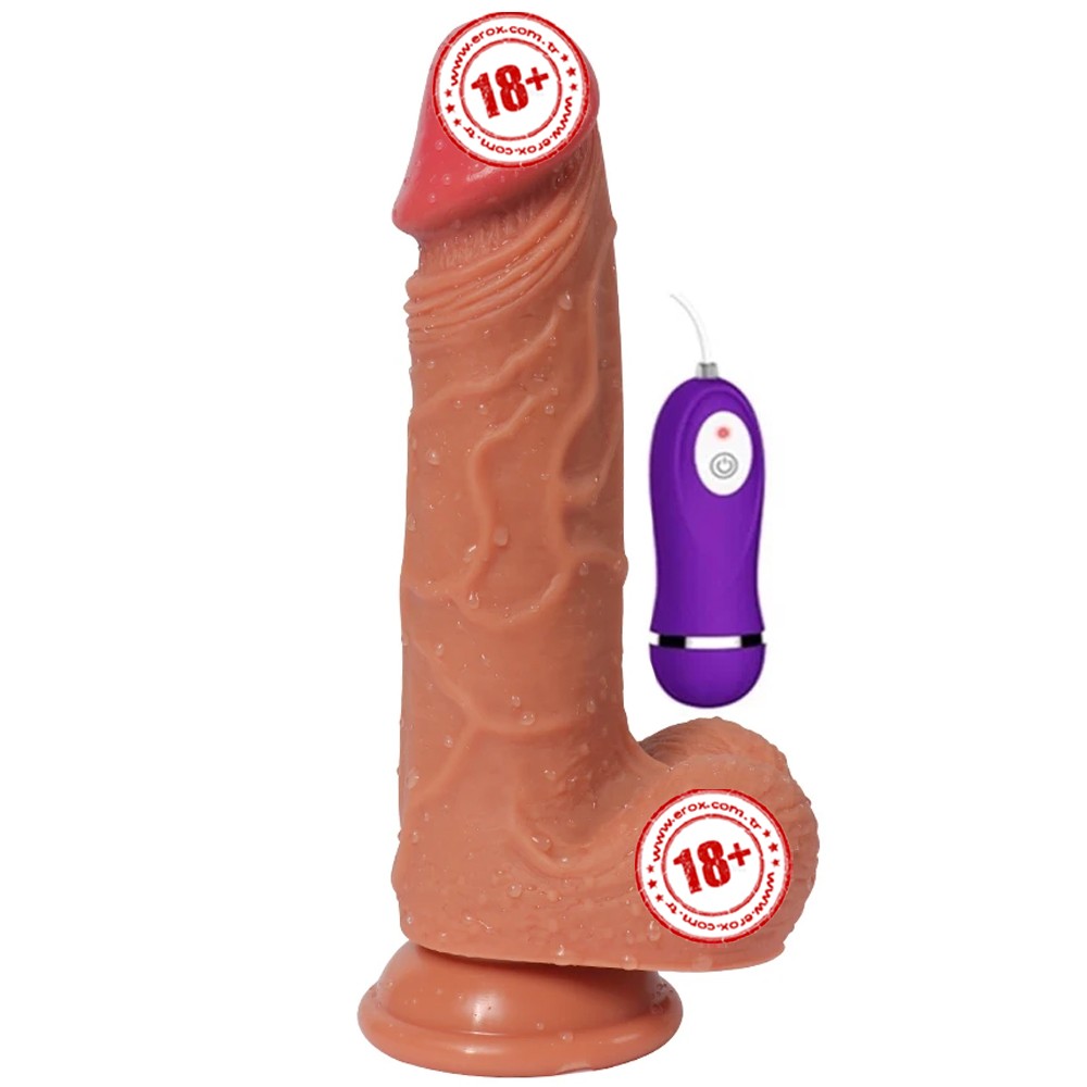 Shequ Dildo Series Hansen Natural Doku 21 Cm Titreşimli Realistik Penis