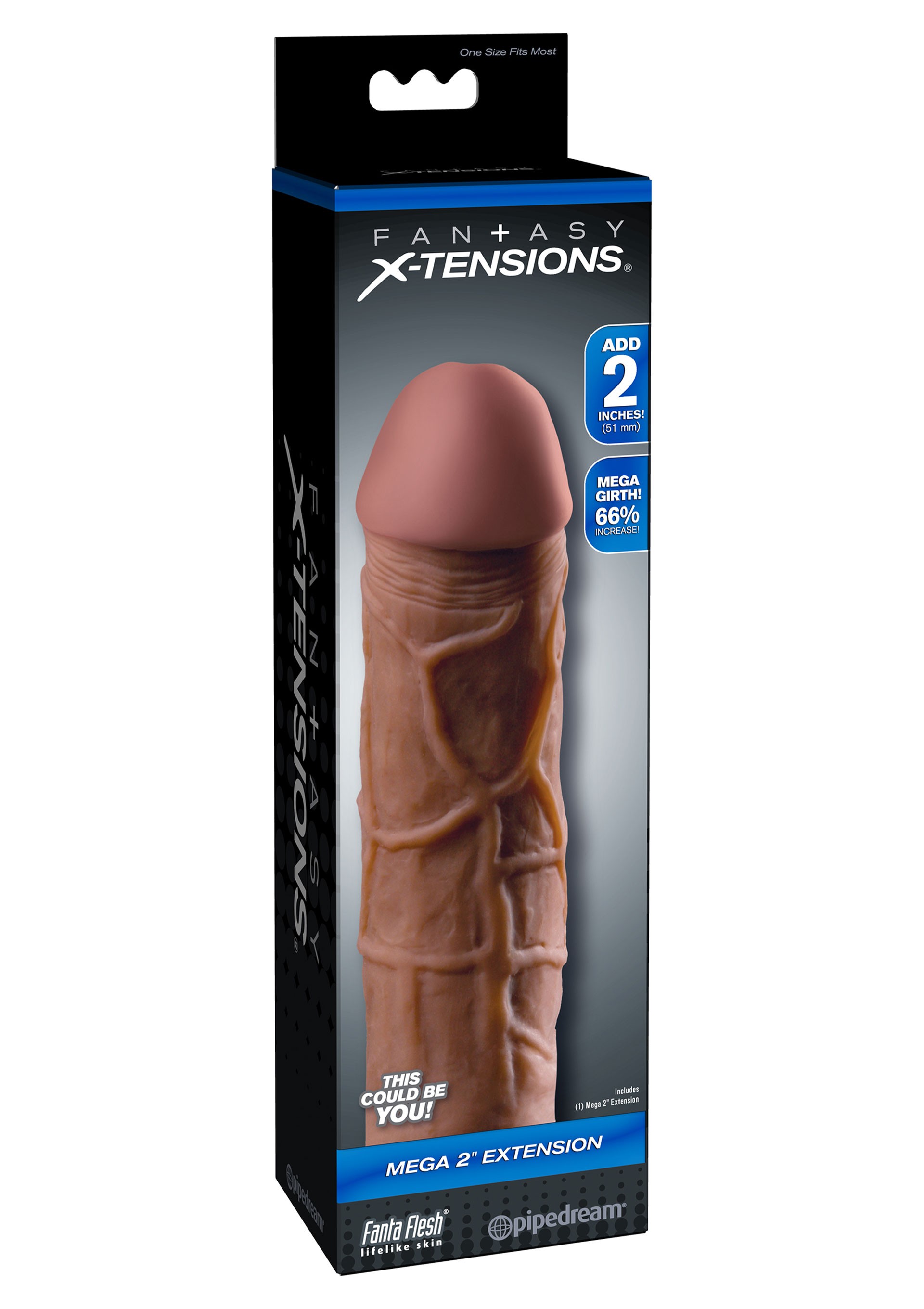 Pipedream Fantasy X-Tensions Mega 2 Brown Realistik Penis Kılıfı