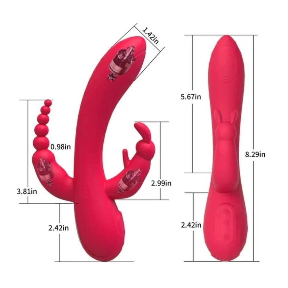 Erox Meilisa 3 İn 1 Clitoral Uyarıcı Rabbit Vibratör