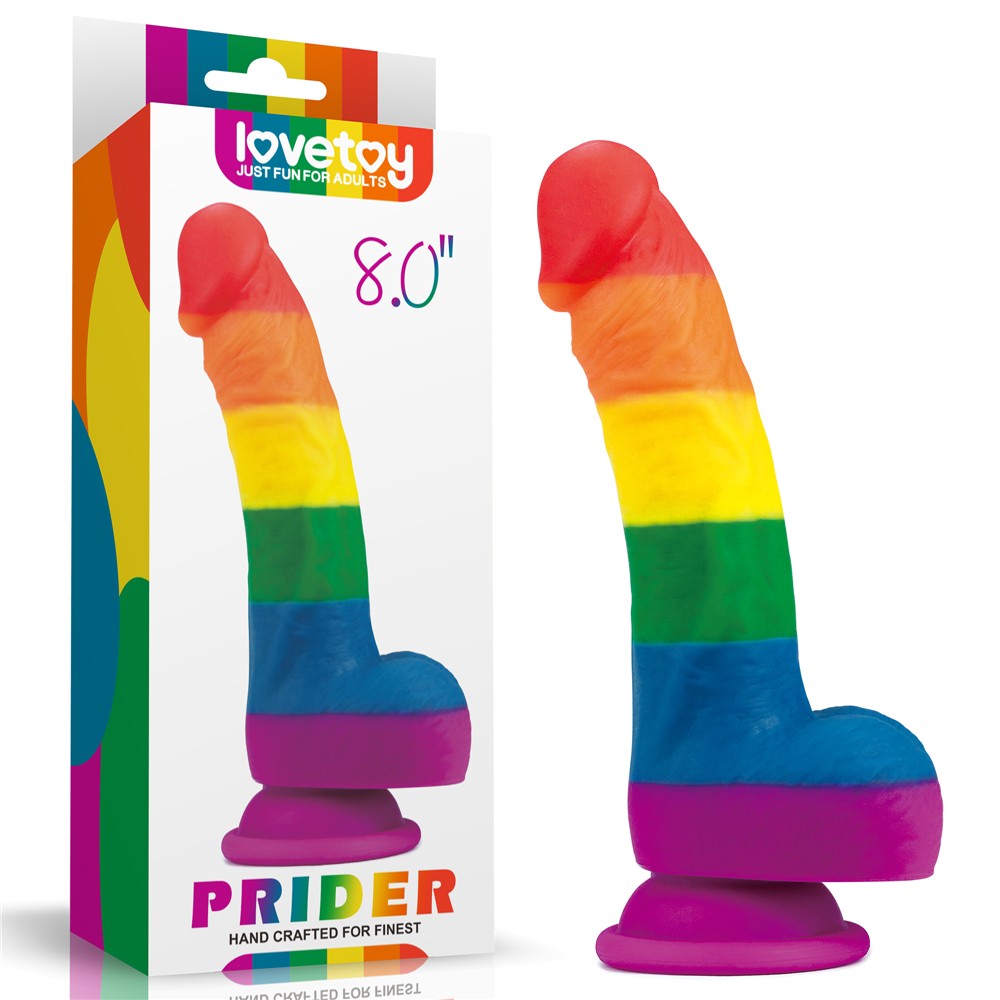 Lovetoy Prider 20.5 cm Renkli Realistik Penis