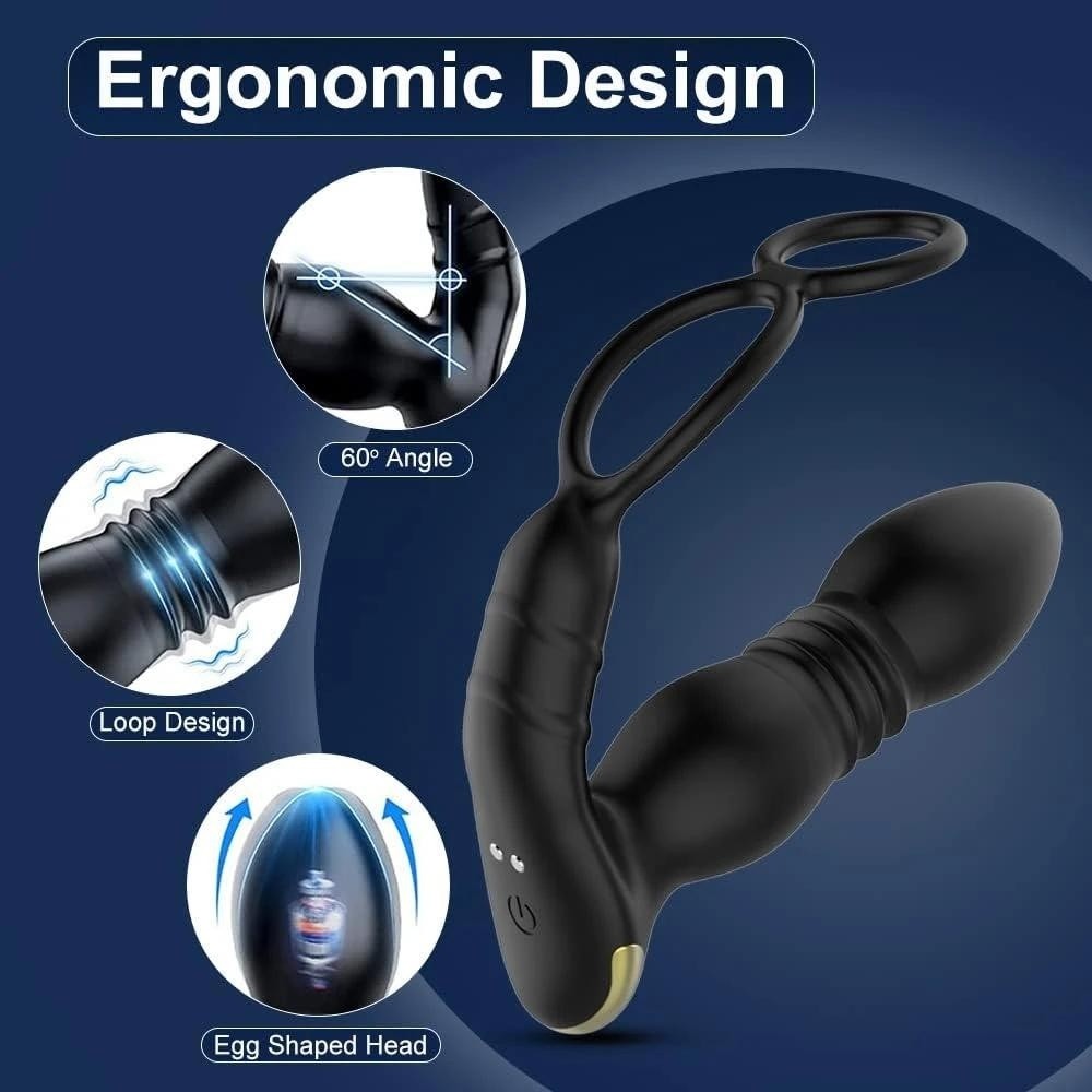 Erox Delay Ring İleri Geri Hareketli Penis ve Testis Halkalı Prostat Vibratör