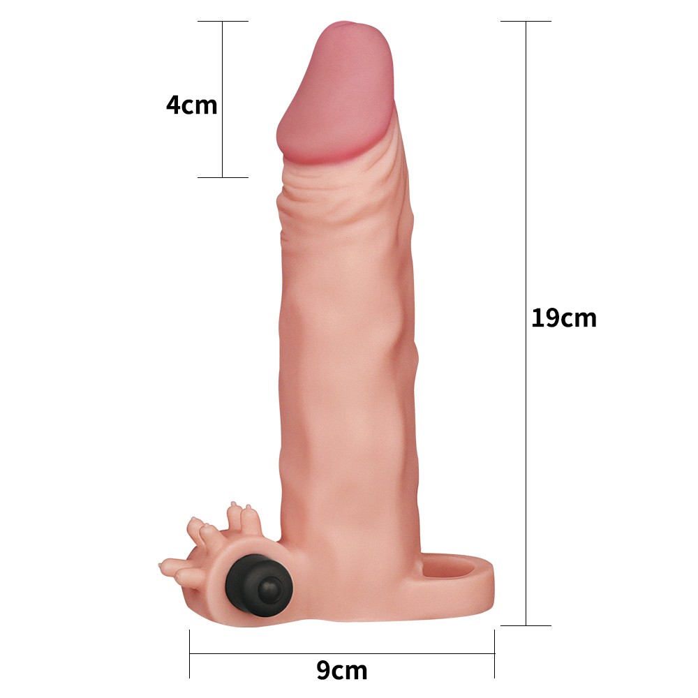 Lovetoy X-Tender 4 Cm Dolgulu Realistik Titreşimli Penis Kılıfı Melez