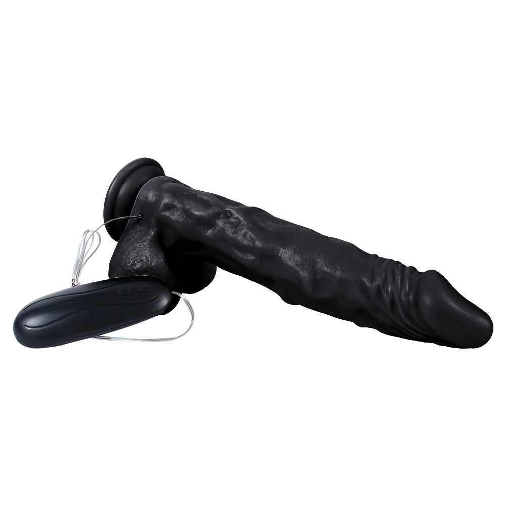 Dildo Series Hero 10 Modlu Titreşimli Zenci Penis 22.5 Cm