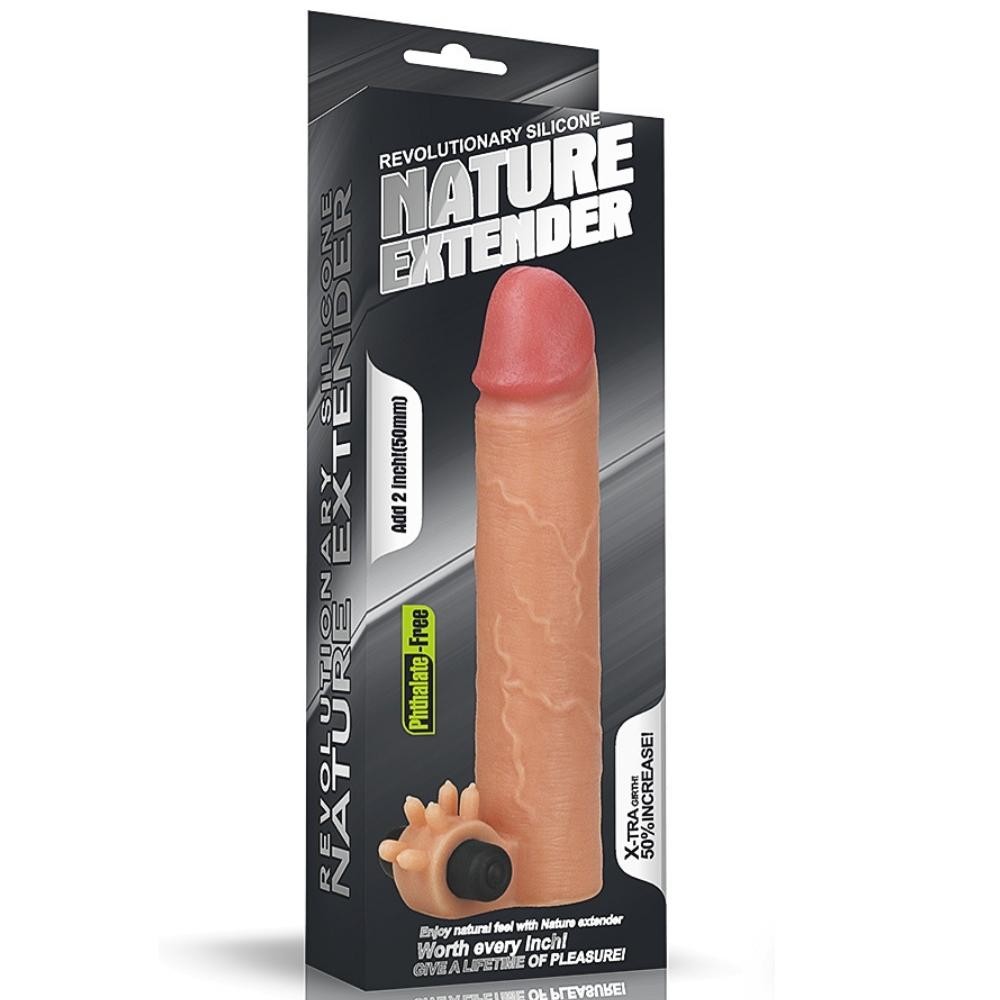 Lovetoy Nature Extender Doğal Et Dokulu Titreşimli Penis Kılıfı 