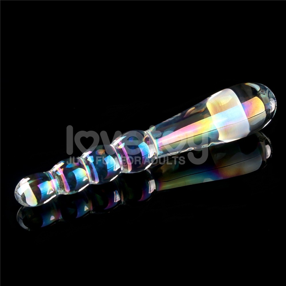 Lovetoy Twilight Gleam Glass Dildo Rising Ripples Cam Dildo