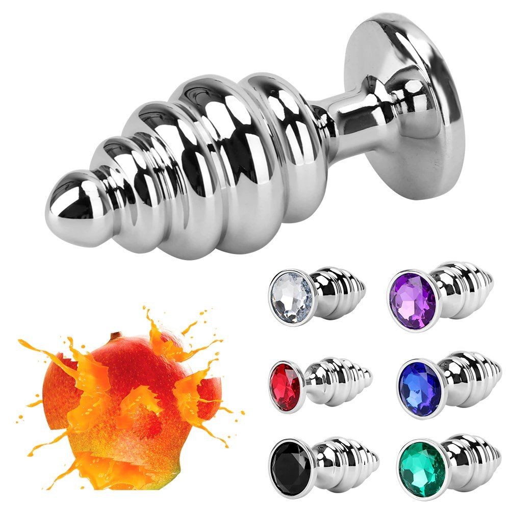 Erox Silver Small Kırmızı Taşlı Boğumlu Anal Alıştırıcı Metal Plug