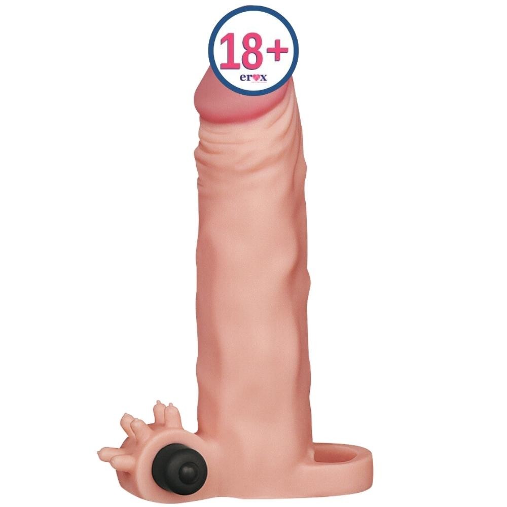 Lovetoy X-Tender 4 Cm Dolgulu Realistik Titreşimli Penis Kılıfı Melez - Flesh