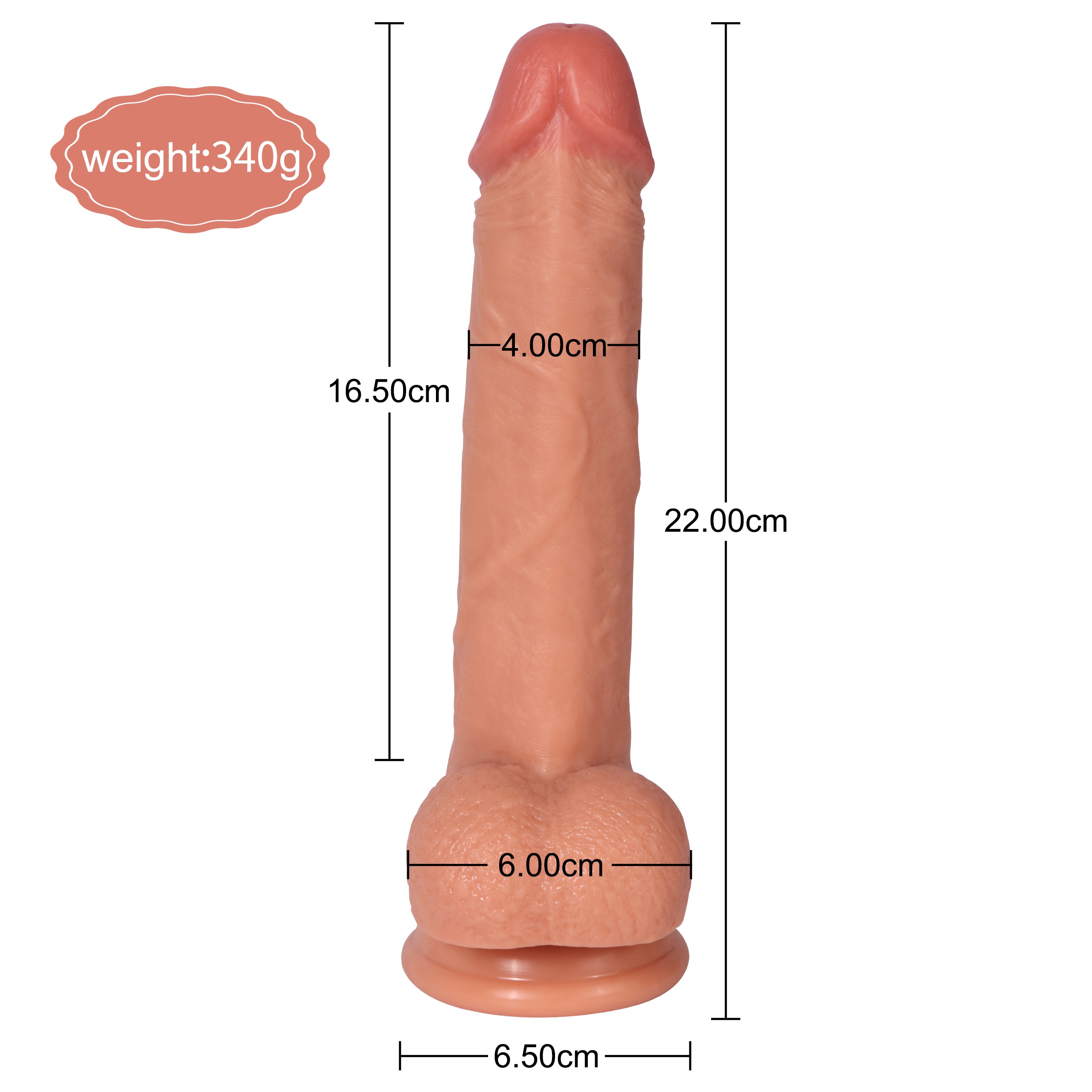 Dildo Series Sean Çift Katmanlı Ultra Yumuşak 22 Cm Realistik Penis