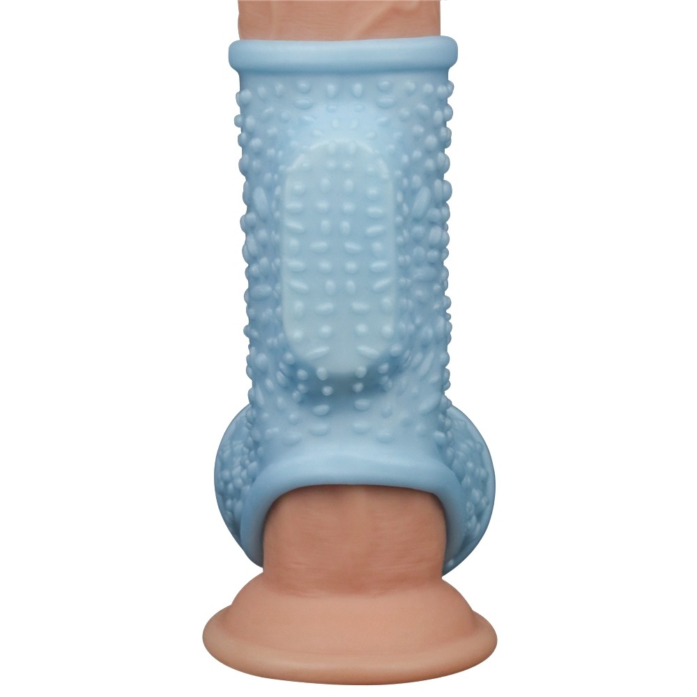 Lovetoy Drip Knights Ring Blue Testis Geçirmeli Titreşimli Yarım Penis Kılıfı