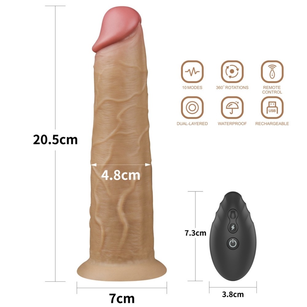 Lovetoy Dual Layered Platinum Silicone 20.5 Cm Titreşimli Realistik Penis