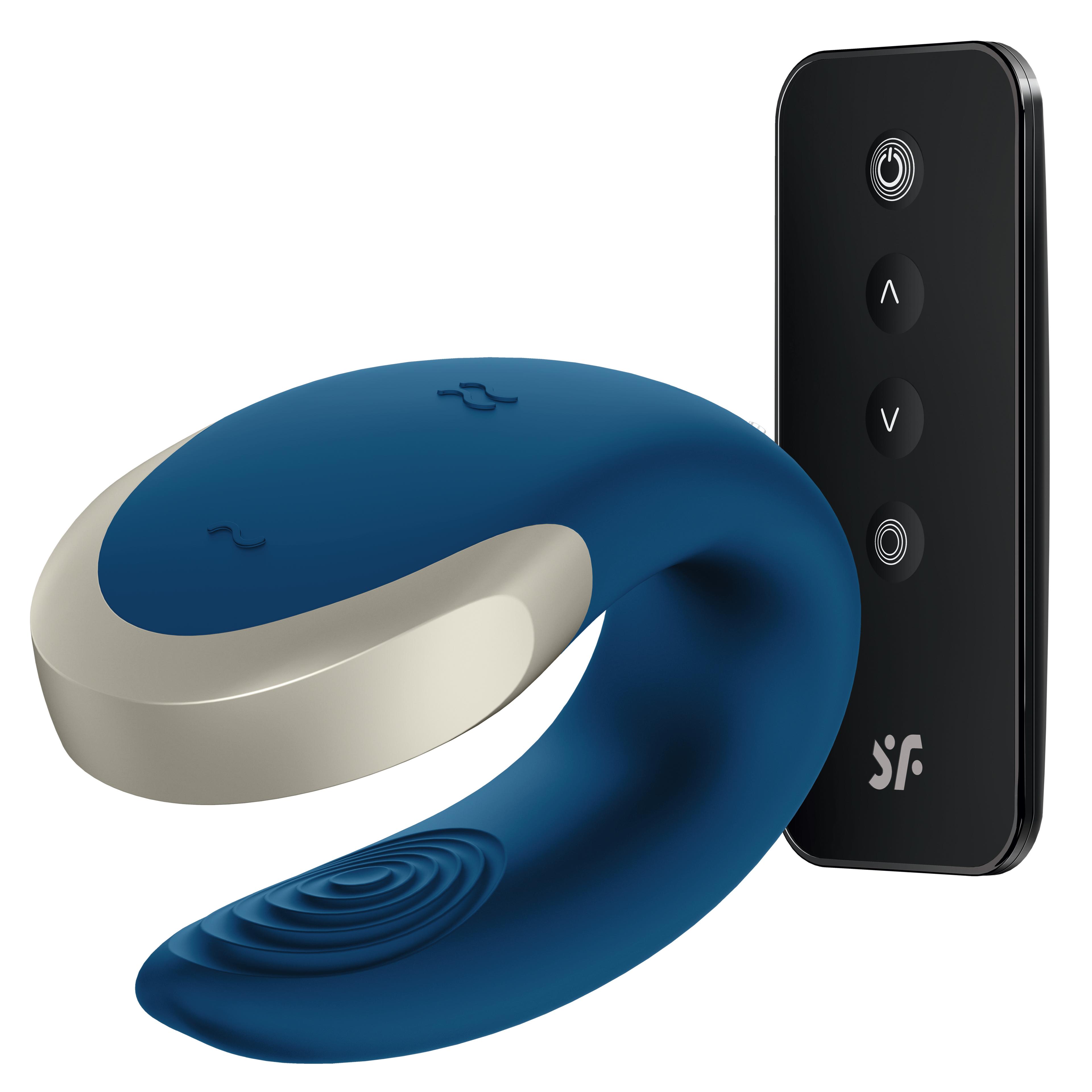 Satisfyer Double Love Blue Telefon ve Kumanda Kontrollü Vibratör