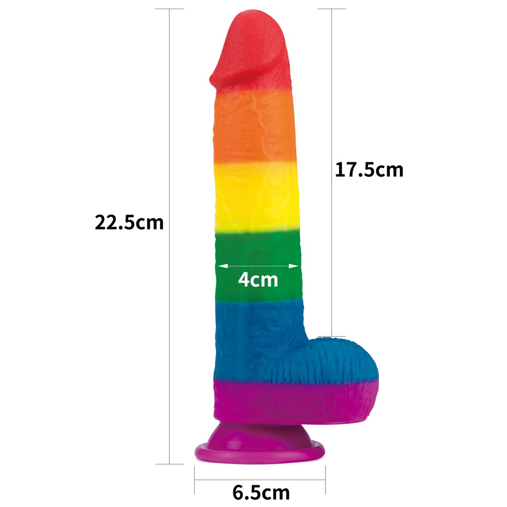 Lovetoy Prider 22.5 cm Renkli Realistik Penis