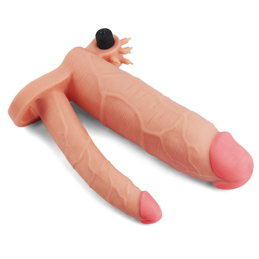 Lovetoy Pleasure X Tender 7.6 cm Dolgulu Çift Taraflı Penis Kılıfı